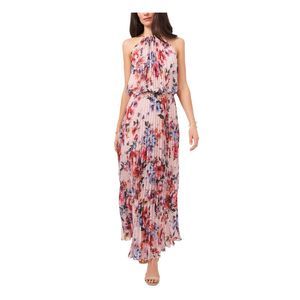 JBS LIMITED Womens Pink Elastic Waist Back Sleeveless Maxi Fit + Flare Dress 12
